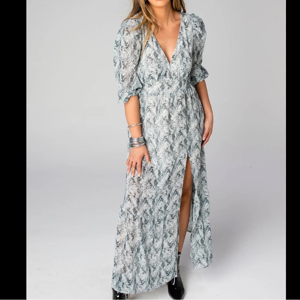 New BUDDY LOVE Crocodile Mable Maxi Dress Size Small